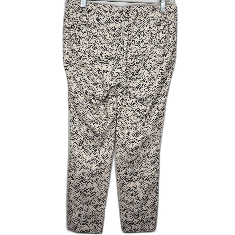 Cynthia Rowley Women's Size 6 Black & White Zigzag Chevron Ankle Chino Pants - Picture 2 of 9